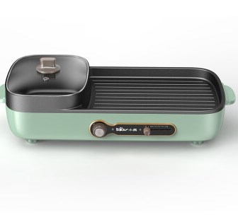 小熊/Bear 多功能电烤炉 DKL-C15L1 一锅多能 总功率1600W 火锅900W/烤盘700W 双盘可拆 双盘独立控温 旋钮+拨杆调温