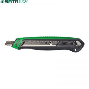 世达/SATA 橡塑柄推钮美工刀 93482 T系列 18mm 非绝缘 绿色