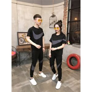 孕如花 夏服短袖运动服套装 涤纶 L码 上衣+裤子