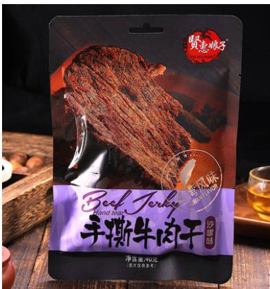 贤惠娘子 手撕牛肉干 沙嗲味 规格：40g 保质期：365天