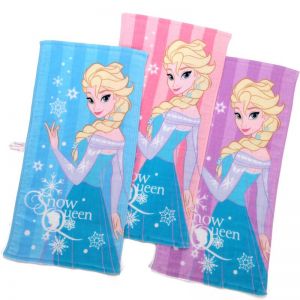 迪士尼(Disney)毛巾家纺 Frozen冰雪奇缘Elsa童巾 A类纯棉纱布 宝宝 3条装 蓝/粉/紫 40g/条 25*50cm/条