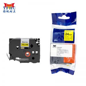 扬帆耐立 标签色带 TZ-651 24mm*8m适用兄弟Brother PT330 PT350 PT520 PT540 PT580C PT1400 PT1500PC 黄底黑字