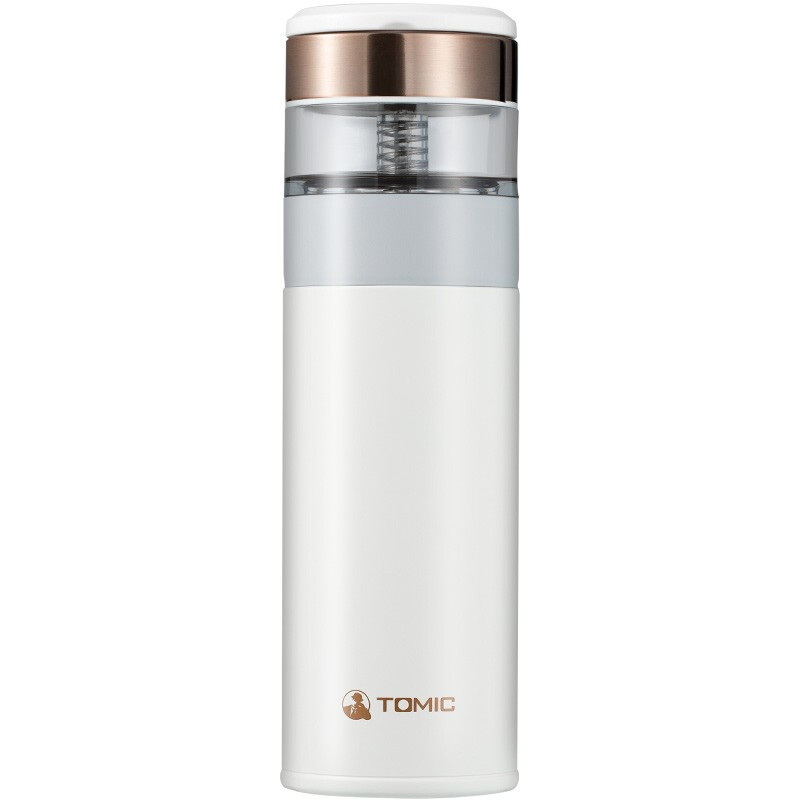 特美刻/TOMIC 茶水分离保温杯 TW60051S 370ml 不锈钢镀银 白色