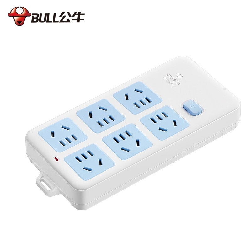 公牛 转换器 GN-109K 无线 2017年新国标 6位 蓝白