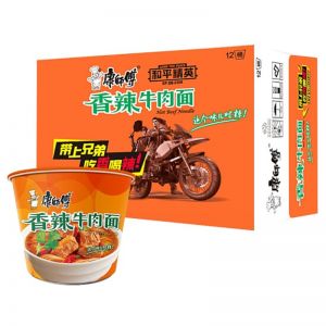 康师傅 香辣方便面 牛肉味108g*12桶 保质期6个月