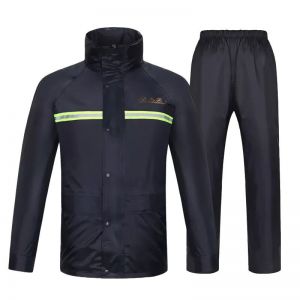 天堂 雨衣套装 N211-7AX L码 涤丝纺PVC合成 上衣连帽*1 裤子*1 藏青色