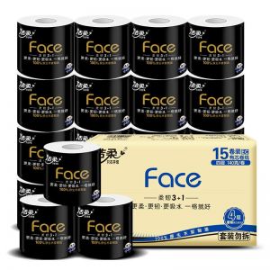 洁柔 卷纸 BJ168-15E 101*138mm 4层 140g/卷 黑Face 15卷/组
