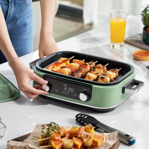 摩飞电器 电火锅MR9099 额定电压:220V 额定功率:1600W 档位：3档 容量：5L 清新绿