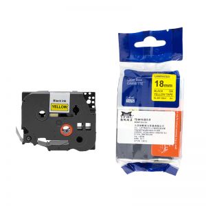 扬帆耐立 标签色带 TZ-641 18mm*8m适用兄弟Brother PT18R PT300 PT-300B PT310 PT-310B PT320 PT340 黄底黑字