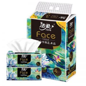 洁柔 黑FACE软抽 BR070-03N 195*133mm 130抽三层 3包/提