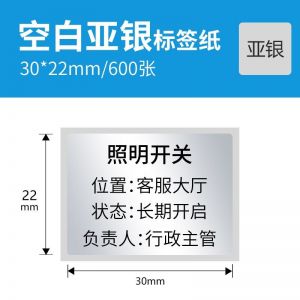 德佟 亚银纸 DT40*30mm 尺寸：40mm*30mm 材质：艾利合成纸 亚银纸500片 银色